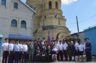 Церемония освящения знамени Благовещенской станицы