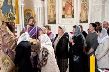 Митрополит Феодор совершил Литургию Преждеосвященных Даров в день памяти благоверных князей Феодора, Давида и Константина